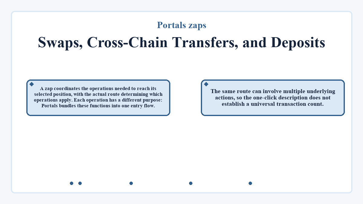 Visual outline: Portals zaps - Swaps, Cross-Chain Transfers, and Deposits